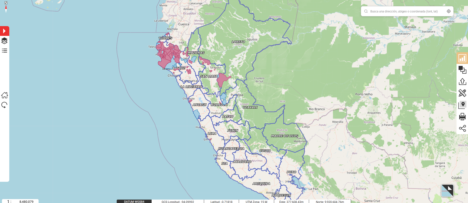 Visor geográfico de ingresantes matriculados 2026-I
